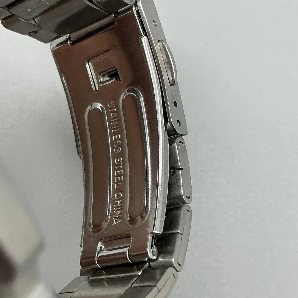 Casio MTP-3036 Mens Watch 42mm Silver Tone Blue Dial 100M Date New Battery 5.75
